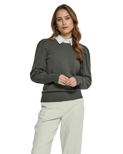 Peppercorn Anissa Strickpullover Damen | Weicher Pullover Damen Elegant | Hochwertiger Damen Pullover Langarm und Puffärmel | Langer Damenpullover mit Rundhalsausschnitt von Peppercorn