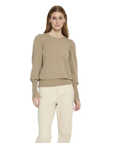 Peppercorn Anissa Strickpullover Damen | Weicher Pullover Damen Elegant | Hochwertiger Damen Pullover Langarm und Puffärmel | Langer Damenpullover mit Rundhalsausschnitt von Peppercorn