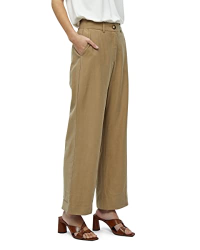 Peppercorn Damen FEBE Hose mit hoher Taille und weitem Bein, 6796 Tannin Sand, 38 von Peppercorn