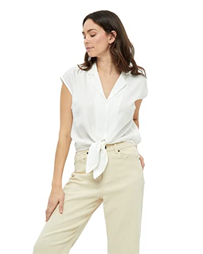 Peppercorn Damen Naline Shirt Ärmelloses Hemd, 0001 White, 34 von Peppercorn