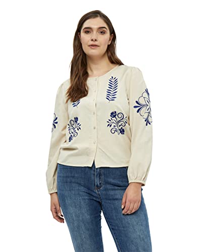 Peppercorn Damen Nanna Langarm Langärmelige Bluse mit Stickerei, 0265 Sandshell, 46 von Peppercorn