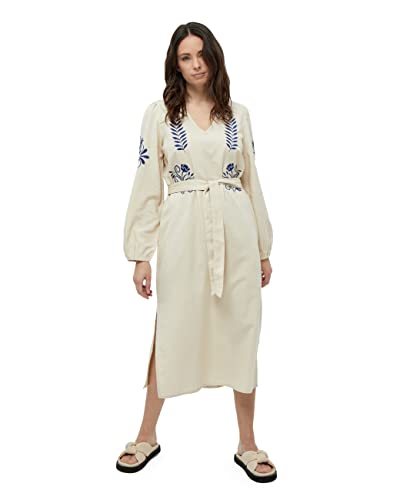 Peppercorn Damen Nanna – Midi-Kleid Midikleid mit Stickerei, 0265 Sandshell, 36 von Peppercorn