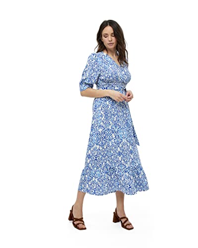 Peppercorn Damen Nicoline Kleid mit 2/3 Ärmeln, 2993P Marina Blue Print, XL von Peppercorn