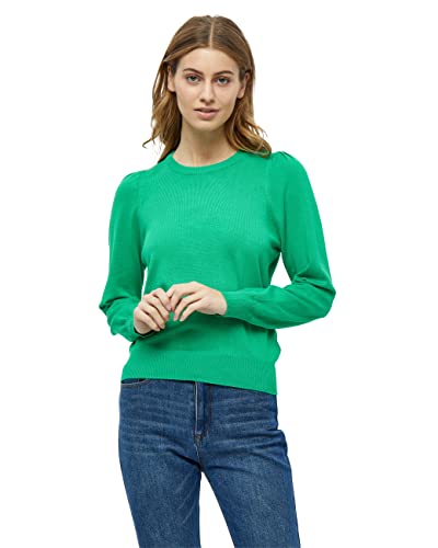 Peppercorn Damen Peppercorn Tana Runden Halsausschnitt Lange Ärmel Strickpullover | Pullover Damen in Grün Herbst Puff Longsleeve, Bright Green, M EU von Peppercorn