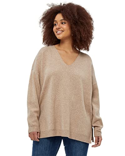 Peppercorn Rosalia V-Neck Lange Ärmel Strickpullover Kurve | Pullover Damen In Braun | Frühling Pulli Damen | Größe 46 von Peppercorn