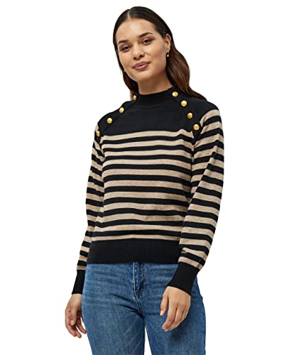 Peppercorn Damen Rosalia Gestreifter Pullover Schwarz L von Peppercorn