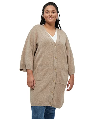 Peppercorn Damen Rosalia Lange Strickjacke 9 Curve Braun 44 von Peppercorn