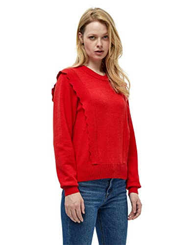 Peppercorn Damen Rosalia Pullover mit Rüschen Rot XXL von Peppercorn