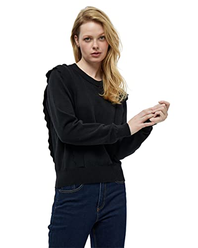 Peppercorn Damen Rosalia Pullover mit Rüschen Schwarz L von Peppercorn