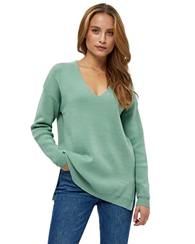 Peppercorn Damen Rosalia V-Ausschnitt Ärmel Strickpullover Grün | Herbst Pulli Größe S Langer Pullover, 3424 Feldspar Green, S von Peppercorn