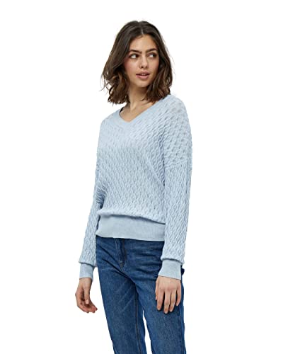 Peppercorn Damen Rosalia V-neck Curved V Ausschnitt Pullover, Skyway Blue Melange, 54 EU von Peppercorn