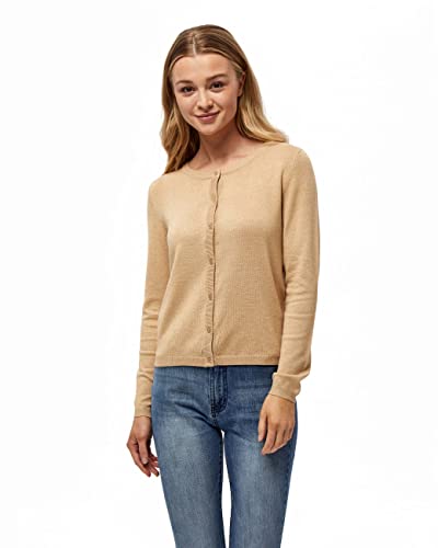 Peppercorn Tana Runden Hals Lange Ärmel Strickjacke | Strickjacke Damen In Braun | Frühling Cardigan Damen | Größe S von Peppercorn