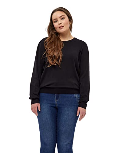 Peppercorn Tana Lange Puffärmel Kurve | Pullover Damen In Schwarz | Frühling Pulli Damen | Größe 50 von Peppercorn