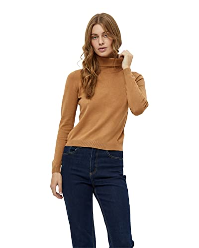 Peppercorn Damen Tana Roll Halsausschnitt Lange Ärmel Strickpullover | Pullover Braun | Herbst Pulli Größe M Rollkragen, 5600 Tobacco Brown, M von Peppercorn