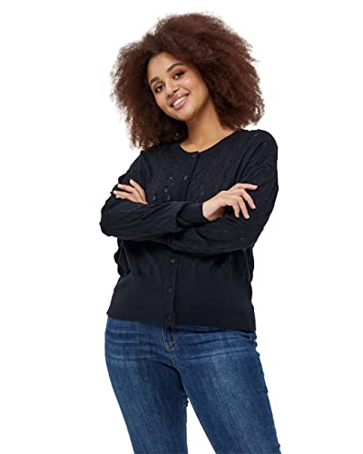 Peppercorn Damen Tana Short Cardigan Curve Kurze Strickjacke, 9000 Black, 44 von Peppercorn