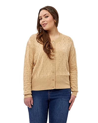 Peppercorn Damen Tana Short Cardigan Curved kurze Strickjacke, 0273m Warm Sand Melange, 50 EU von Peppercorn