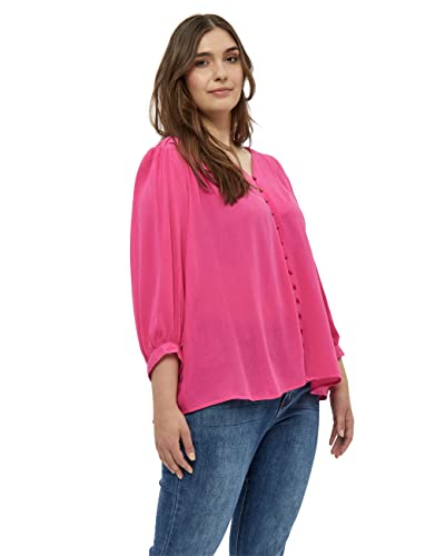 Peppercorn Danea 3/4 Ärmel Bluse Kurve | Bluse Damen In Pink | Frühling Bluse Elegant | Größe 44 von Peppercorn