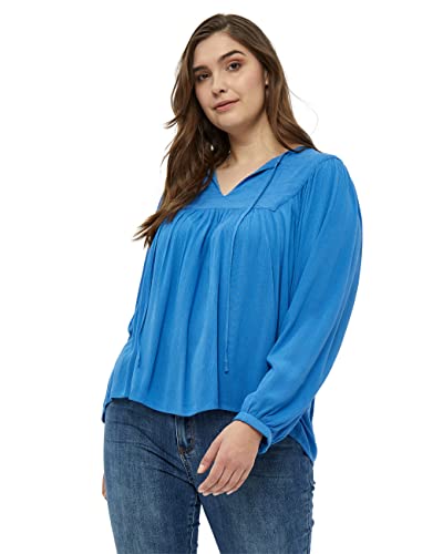 Peppercorn Danea Bluse Kurve | Bluse Damen In Blau | Frühling Bluse Elegant | Größe 48 von Peppercorn