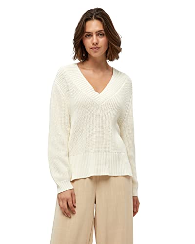 Peppercorn Destina V-Ausschnitt Lange Ärmel Strickpullover | Pullover Damen In White | Frühling Pulli Damen | Größe Xs von Peppercorn