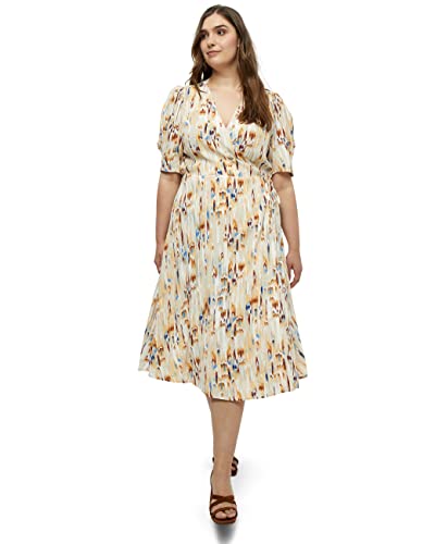 Peppercorn Mahogany MENA Mid Length Dress Curve Kleiderkurve in mittlerer Länge, 2105P Feather Gray Print, 54 von Peppercorn