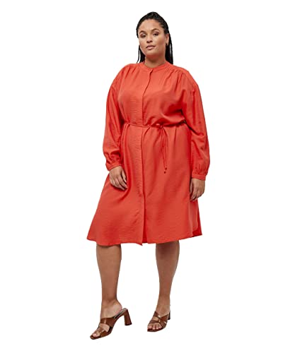 Peppercorn Mirinda Harmonia Shirt Kleid Kurve | Kleid Damen In Orange | Frühling Kleid Damen Elegant | Größe 54 von Peppercorn