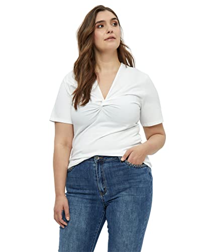 Peppercorn Nina V-Neck Knoten Top Curve mit V-Ausschnitt, 0001 White, 56 von Peppercorn