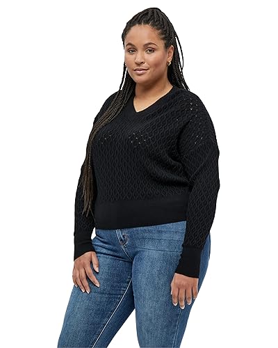 Peppercorn Rosalia V-Ausschnitt Pearlknit Pullover Kurve | Pullover Damen In Schwarz | Frühling Pulli Damen | Größe 50 von Peppercorn