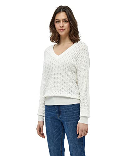 Peppercorn Rosalia V-Ausschnitt Pearlknit Pullover Kurve | Pullover Damen In White | Frühling Pulli Damen | Größe 48 von Peppercorn