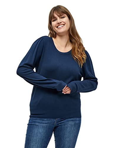 Peppercorn Tana Lange Puffärmel Kurve | Pullover Damen In Blau | Frühling Pulli Damen | Größe 54 von Peppercorn