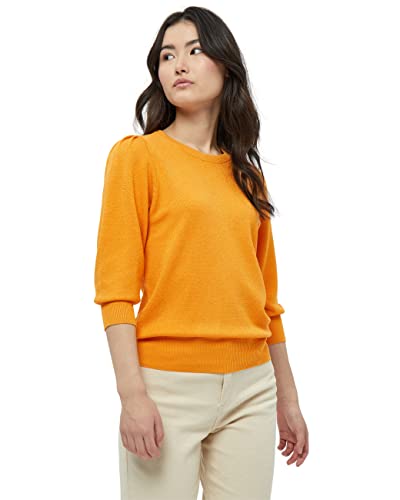 Peppercorn Tana Runden Hals 3/4 Ärmel Strickpullover | Pullover Damen In Orange | Frühling Pulli Damen | Größe L von Peppercorn