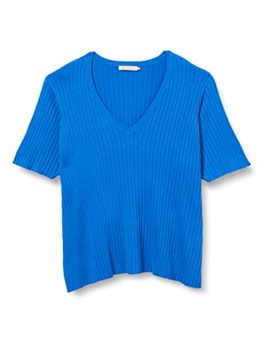 Peppercorn Tana V-Ausschnitt Halb Ärmel Rib Pullover Kurve Pullover Damen In Blau Herbst Pulli Damen Größe 46 von Peppercorn