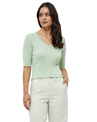 Peppercorn Tana V-Ausschnitt Halb Ärmel Rib Pullover | Pullover Damen In Grün | Frühling Pulli Damen | Größe L von Peppercorn