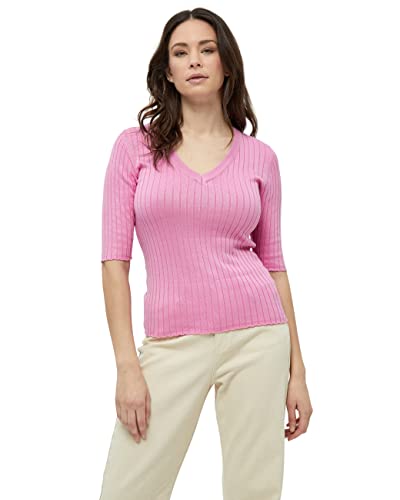 Peppercorn Tana V-Ausschnitt Halb Ärmel Rib Pullover | Pullover Damen In Pink | Frühling Pulli Damen | Größe M von Peppercorn