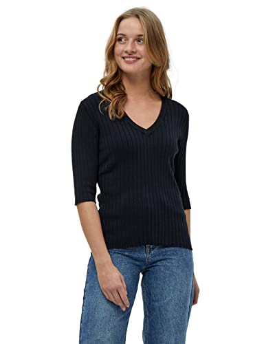 Peppercorn Tana V-Ausschnitt Halb Ärmel Rib Pullover | Pullover Damen In Schwarz | Frühling Pulli Damen | Größe Xl von Peppercorn