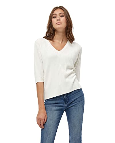 Peppercorn Tana V-Ausschnitt Halb Ärmel Rib Pullover | Pullover Damen In White | Frühling Pulli Damen | Größe L von Peppercorn