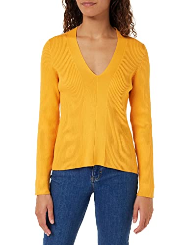 Peppercorn Tana V-Ausschnitt Lange Ärmel Rib Pullover | Pullover Damen In Orange | Frühling Pulli Damen | Größe M von Peppercorn