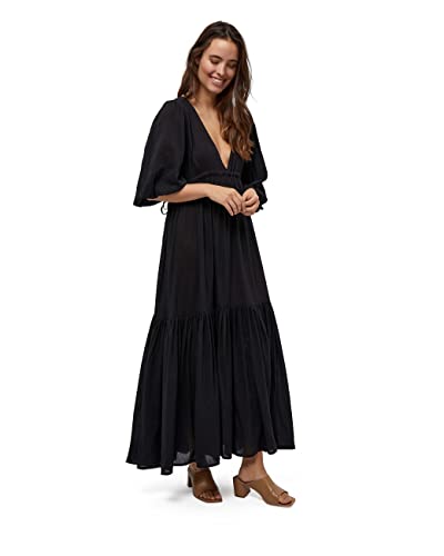 Peppercorn Women's Flora V-Neck Dress, Black, M von Peppercorn