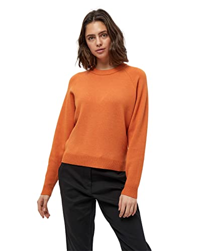 Peppercorn Rosalia Mock Neck Damen Pullover Größe M | Orange Pullover Damen | Strickpullover Mit Langen Ärmeln Und Stehkragen | Pullover Damen Elegant | Damenpullover Langarm von Peppercorn