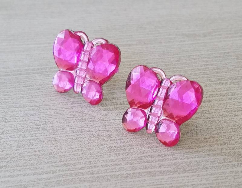 Rosa Ohrringe Schmetterling Ohrring Schmetterlinge Schmuck Clip-On Clip On Pierced Post Geschenk Für Freundin Geburtstag Weihnachten Urlaub Hanukkah von PeppercornPrincess