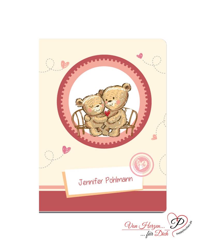 3-Teilige Mutterpass Hülle Umschlag - Teddyliebe von Peppylinchen
