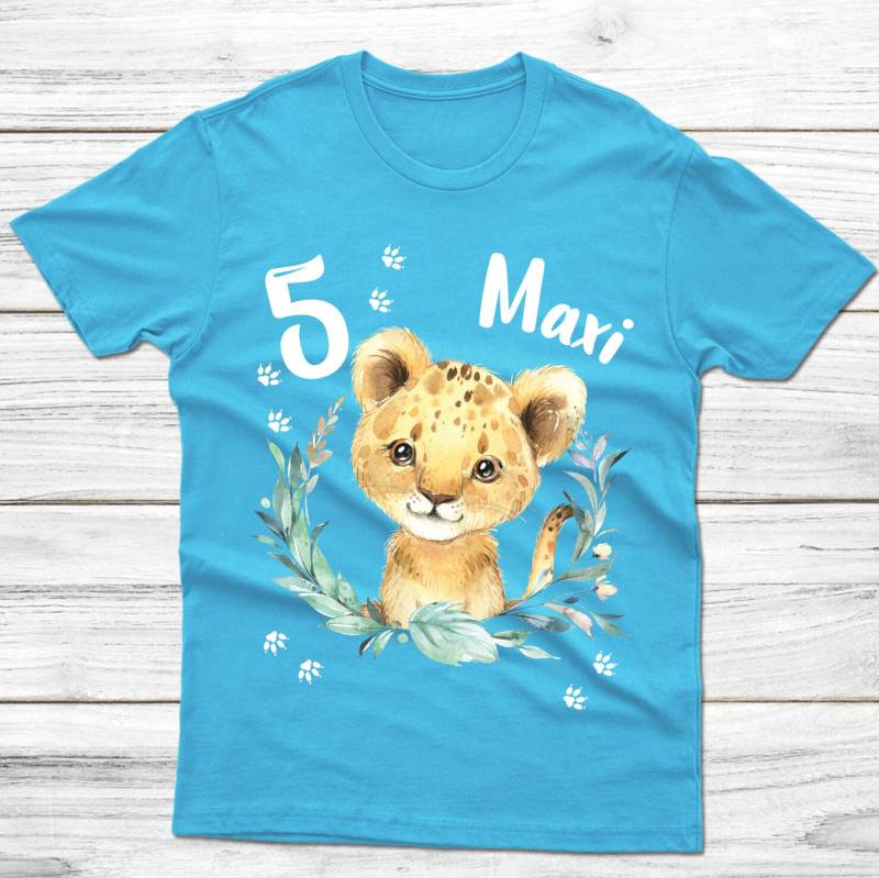 Geburtstagsshirt Personalisiert - Löwe Aquarell von Peppylinchen