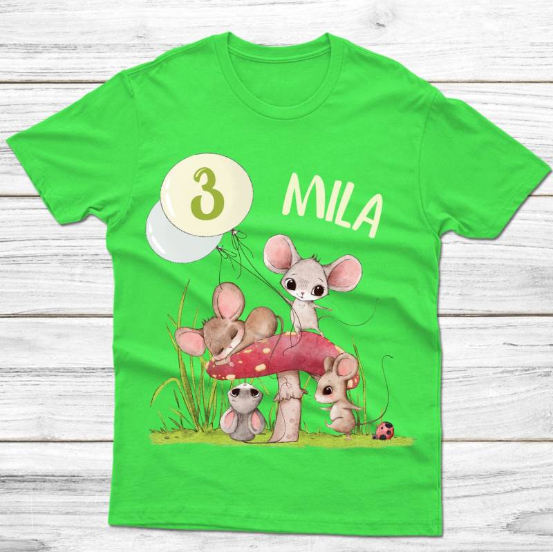 Geburtstagsshirt Personalisiert - Mäuse Party von Peppylinchen