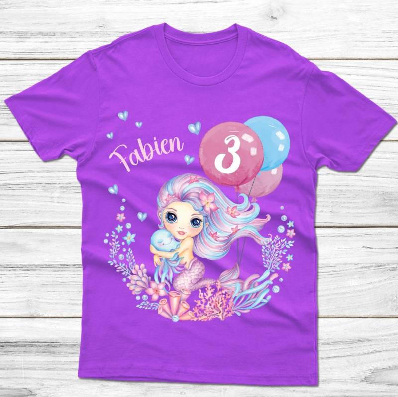 Geburtstagsshirt Personalisiert - Meerjungfrau Rainbow Geburtstagsshirt Personalisiert - Meerjungfrau Rainbow von Peppylinchen