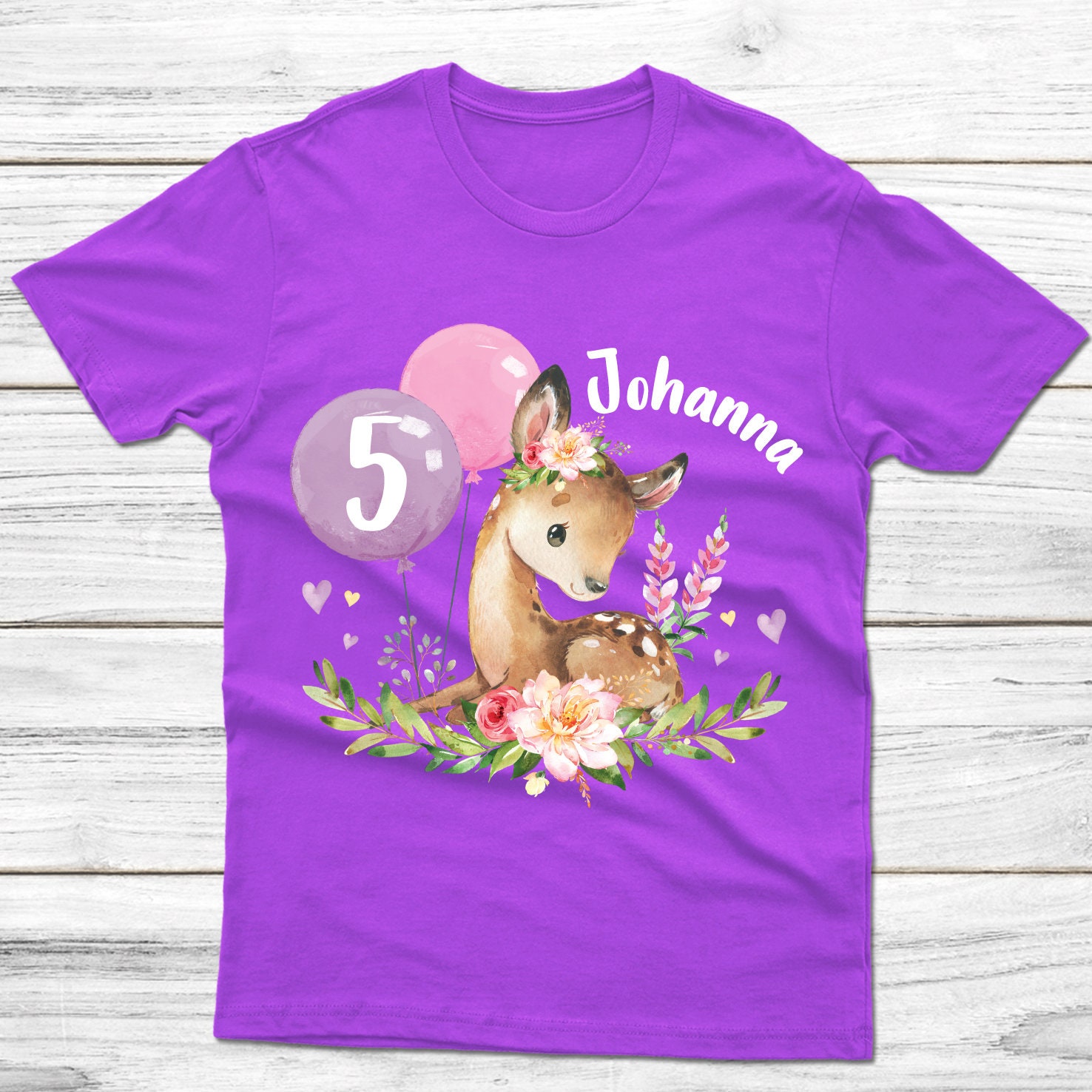 Geburtstagsshirt Personalisiert - Waldfreunde Reh Geburtstagsshirt Personalisiert - Waldfreunde Reh von Peppylinchen