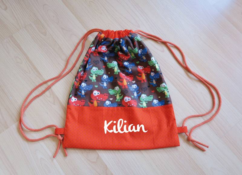 Turnbeutel Krokodile - Mit Namen von Peppylinchen