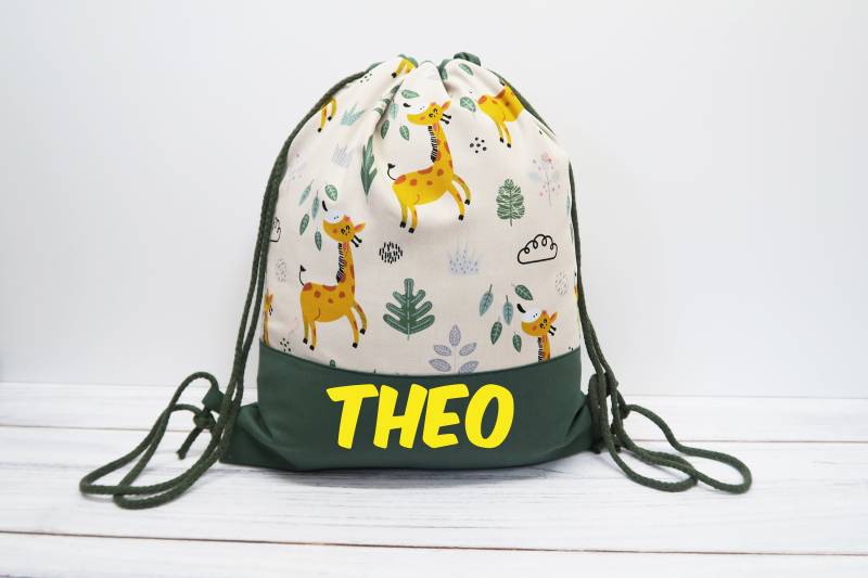 Turnbeutel Mit Namen - Die Giraffen Sind Los von Peppylinchen
