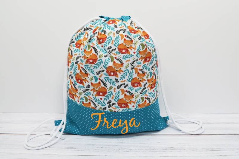 Turnbeutel Mit Namen - Zauberhafter Fuchs von Peppylinchen