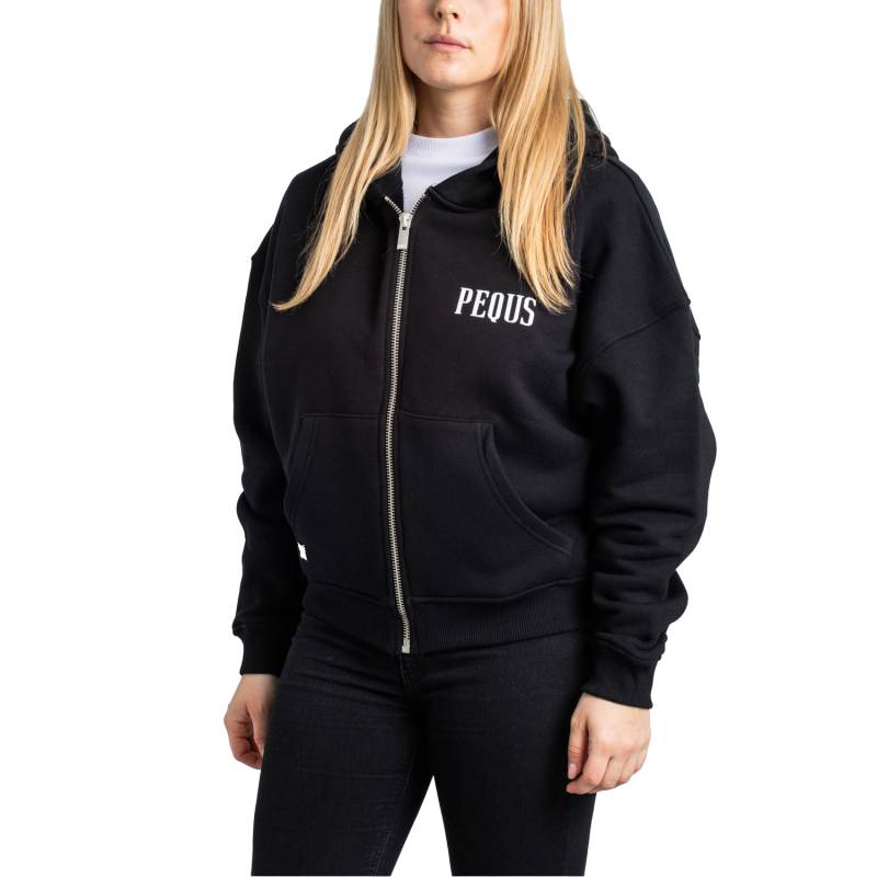Pequs Chest Logo Cropped Zip Hoodie von Pequs
