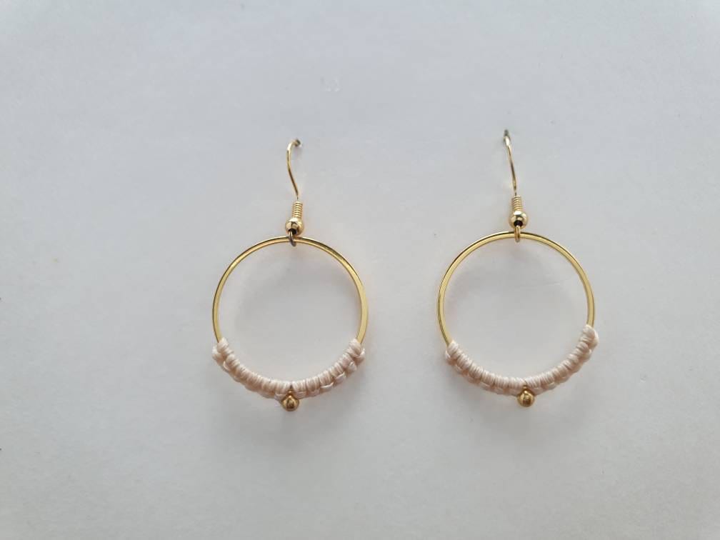 Makramee Ohrringe, Minimal Ohrringe, Ohrringe Baumelnd, Makramee Creolen, Bunte Ohrringe, Türkis Ohrringe, Dinty Ohrring, Makramee Schmuck von PeraStore