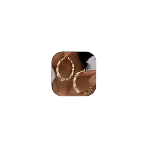 Bambus Ohrringe für Frauen Große Chunky Gold Creolen 90er Jahre Bambus Ohrring Outfits für Frauen 90er Jahre Hip Hop, Metall, Kein Edelstein Bambus Ohrringe für Frauen Große Chunky Gold Creolen 90er Jahre Bambus Ohrring Outfits für Frauen 90er Jahre Hip Hop, Metall, Kein Edelstein von Peraca Cris